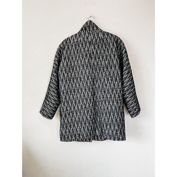 NEW! Gerard Darel Black and White Wool Blend Stand Collar Coat, Size 6 - Picture 6 of 9